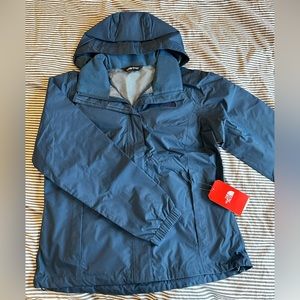 NWT North Face blue rain jacket